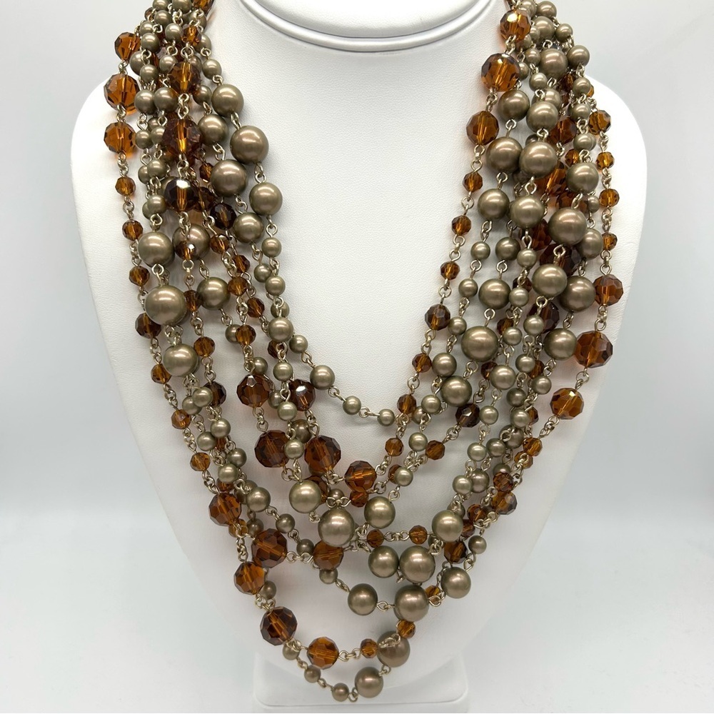 Talbots Multi-Strand Draped Beaded Necklace